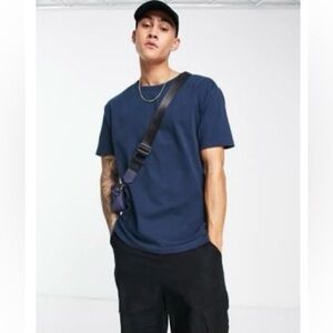 ASOS Design Relaxed Heavyweight Crewneck Short Sleeve Tee in Navy